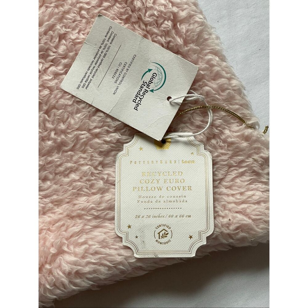 Pottery Barn Teen Cozy Euro Pillow Cover Pink